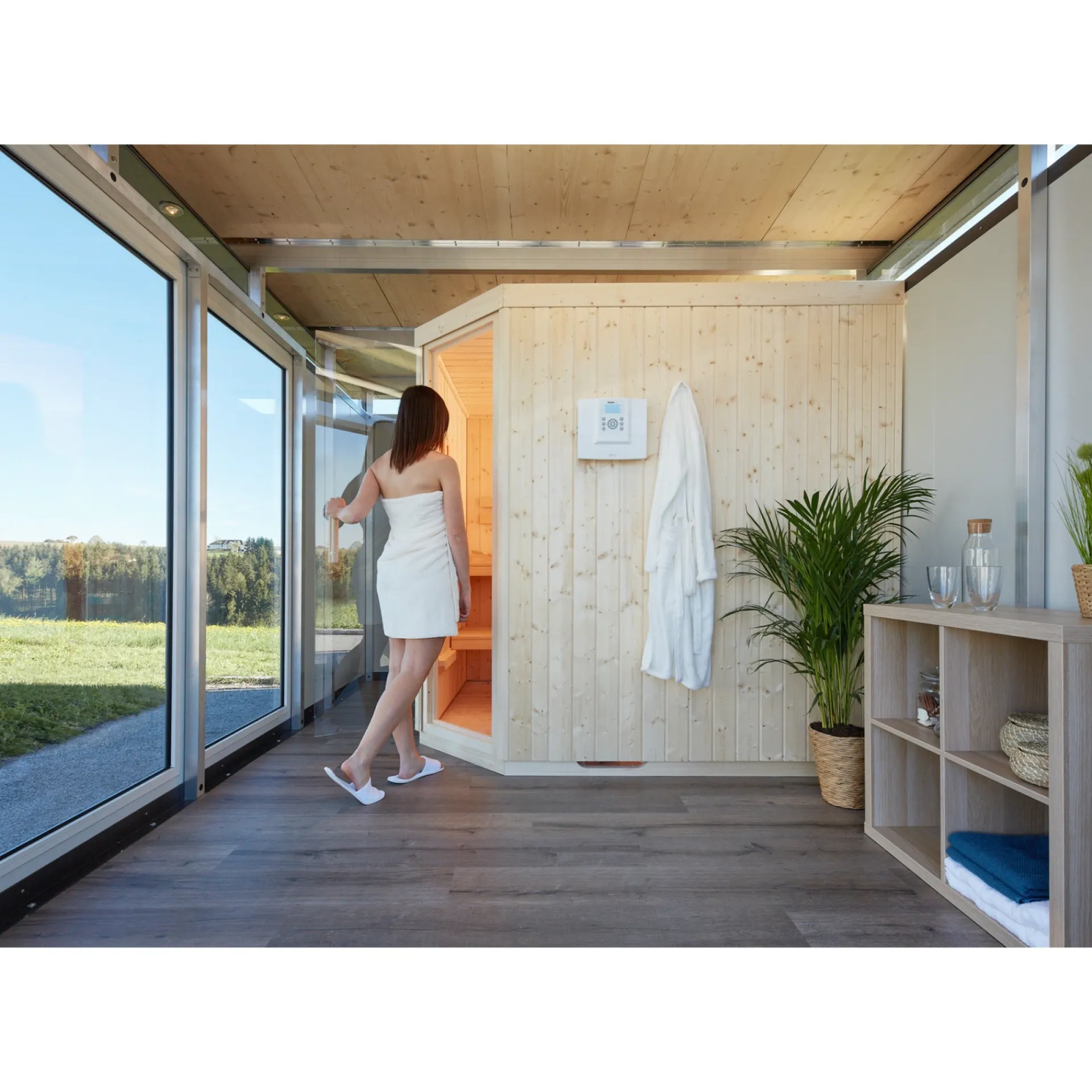 CASANOVA MED HØJREVENDT DØR SAUNA TRÆ|Biohort Online
