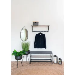 BOLIGINTERIØR BÆNK SORT/GRÅ 34 X 100 CM|Boliginteriør Discount