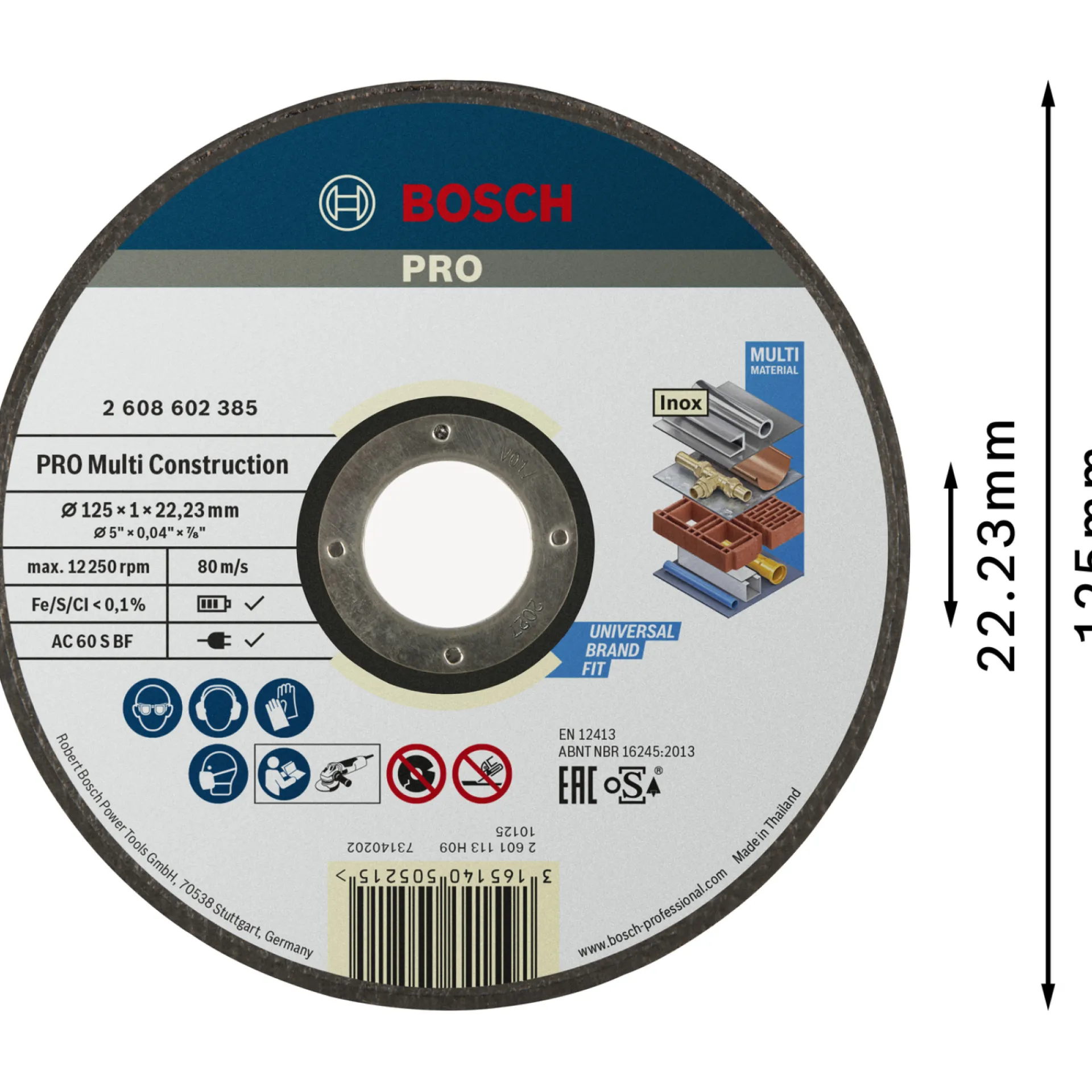 ACS 60 V BF SKÆRESKIVE 125MM 1 STK|Bosch Online