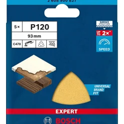 EXPERT C470 DELTA 93MM MELLEM SLIBEBLAD 120 5 STK|Bosch Best