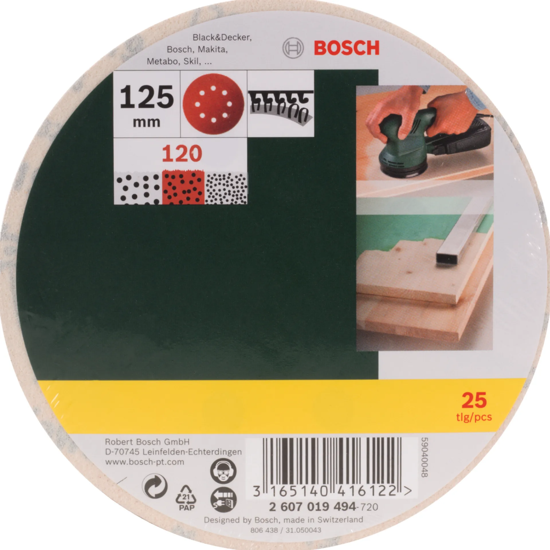 PROMOLINE EXC SLIBERONDEL Ø125 MM K120 25 STK|Bosch New
