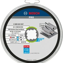 TILBEHØR X-LOCK STDI SKÆRESKIVE 125MM 10 STK|Bosch Discount