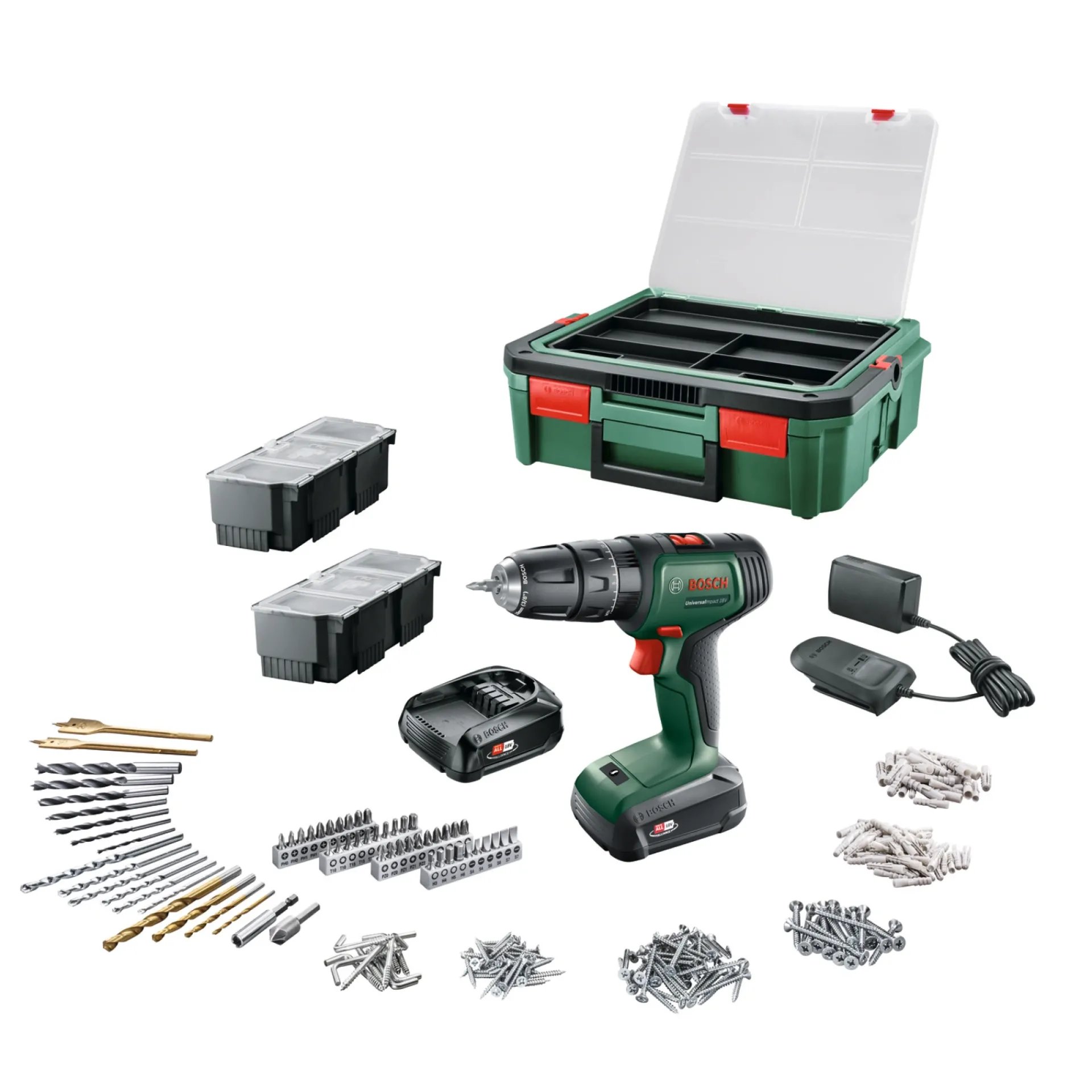 UNIVERSAL IMPACT 18V SLAGBOREMASKINE AKKU MED BATTERI OG LADER|Bosch New