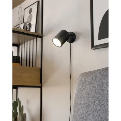 PORTELLA SPOTLAMPE SORT/BØRSTET STÅL GU10 3W|Eglo Outlet