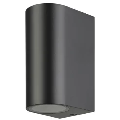 RUND MEDELLIN UDENDØRS VÆGLAMPE SORT 2X5W|Eglo Discount