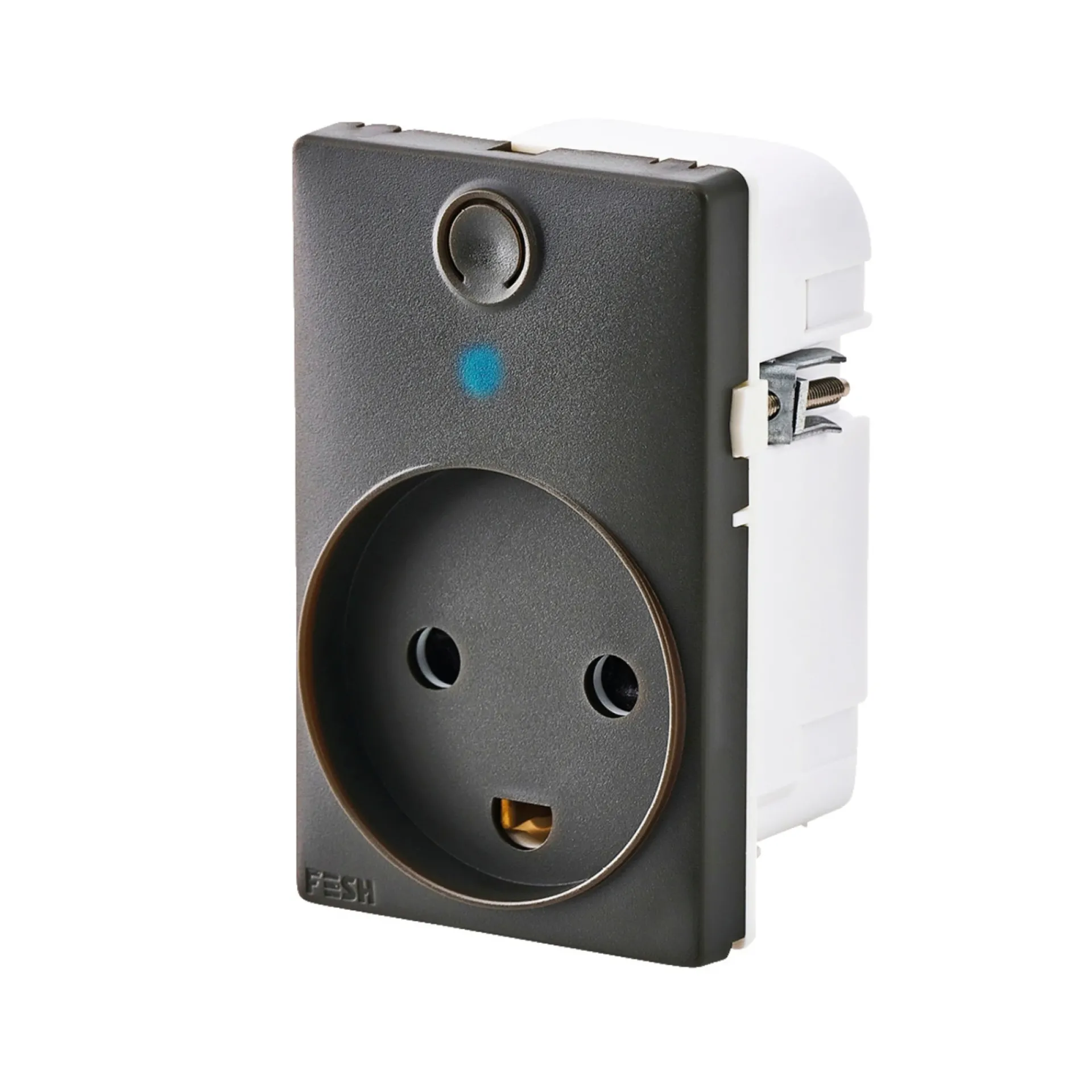 SWITCH CURVELINE - SMART STIKKONTAKT KOKSGRÅ 1,5 MODUL M/JORD|FESH Best