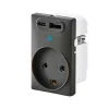 SWITCH CURVELINE 2 X USB STIKKONTAKT KOKSGRÅ 1,5 MODUL M/JORD|FESH Online