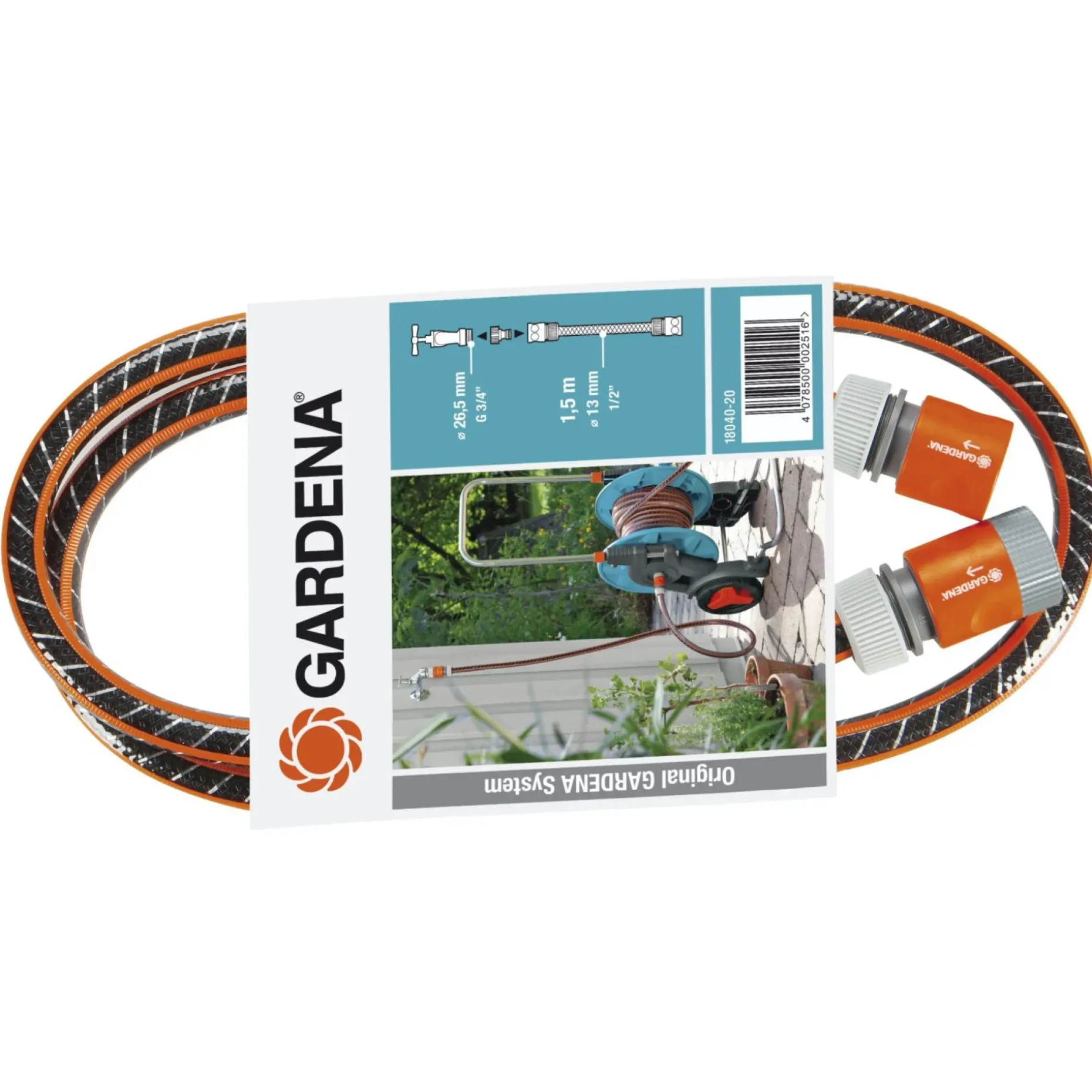 GARDENA TILSLUTNINGS SLANGESÆT 1,5 M