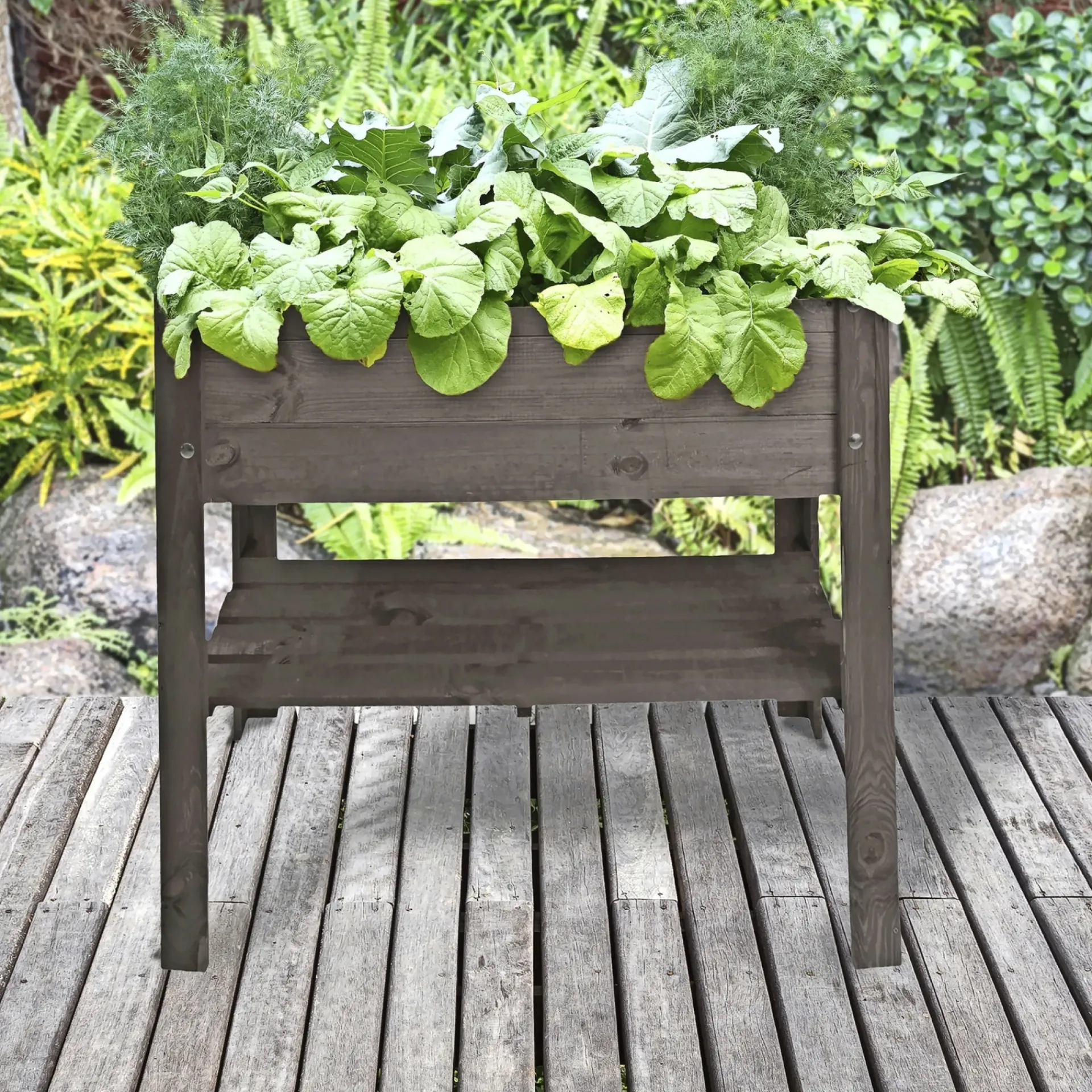 HØJBED SORTBEJDSET 77 X 37 X 80 CM|Garden Life Online