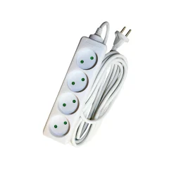 STIKDÅSE 4 UDTAG U/JORD HVID 5 M KABEL|Gripo Best