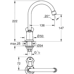 COSTA HÅNDVASKARMATUR 1-GREB KROM|Grohe Outlet