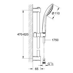 VITALIO JOY 110 MONO 27322000 BRUSERSTANGSÆT KROM|Grohe New