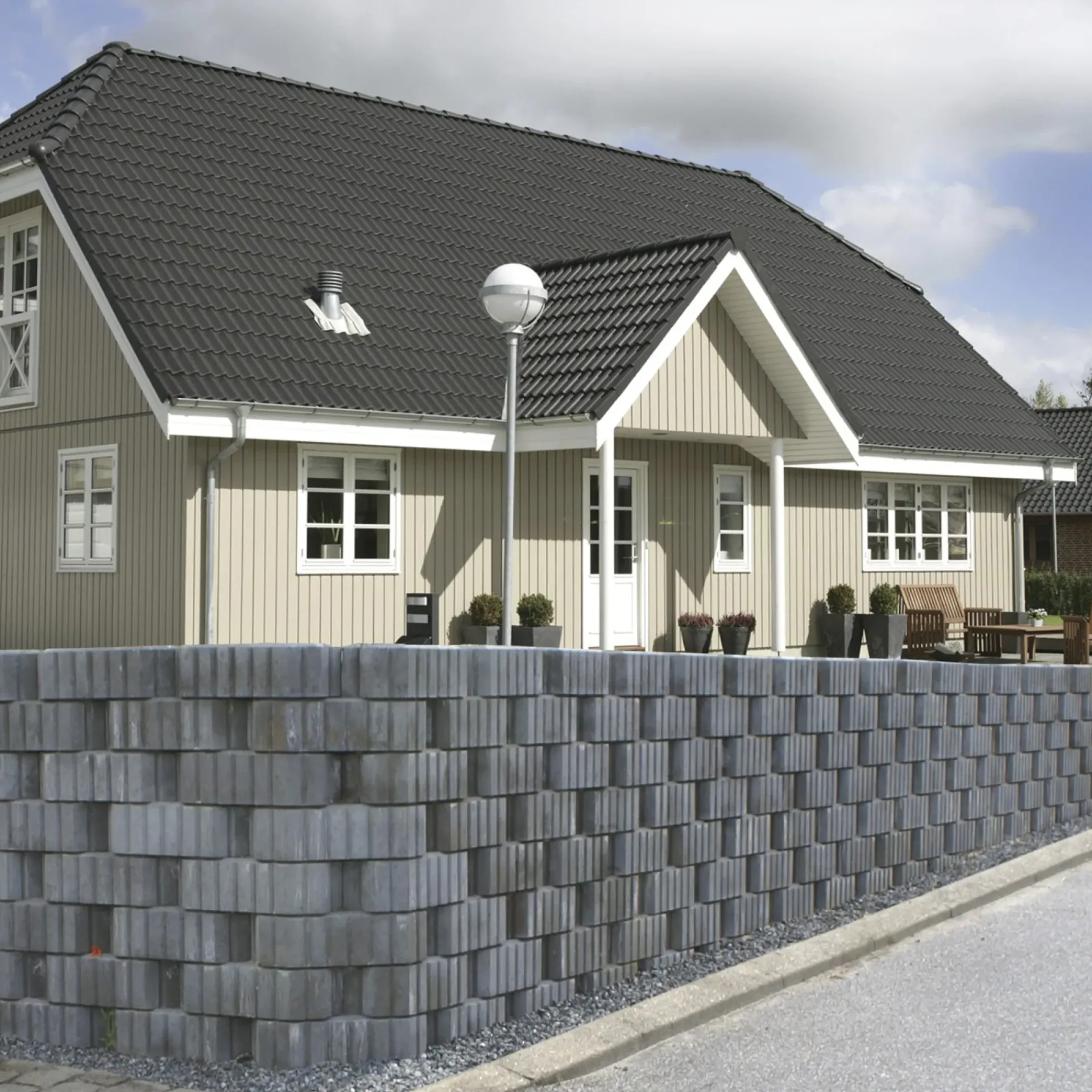 PLANTESTEN TYPE 8 STØTTEMUR 15 X 50 X 25 CM SORT/ANTRACIT|IBF