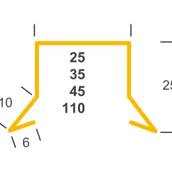 SORT ALU-PROFIL 4AS, 110 X 25 X 25 MM. STERNKAPSEL 1 M|Jual Discount