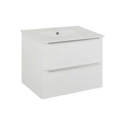 AURUM BADMØBEL HVID HØJGLANS 2 SKUFFER 60 CM|Milobad New