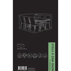 BORD+6 STOLE OVERTRÆK SORT|Outrium Online