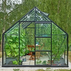 DRIVHUS INKL. SOKKEL 3 MM DELT GLAS SORT 9,9 M2|Outrium Clearance