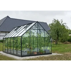 DRIVHUS INKL. SOKKEL 3 MM DELT GLAS SORT 9,9 M2|Outrium Clearance