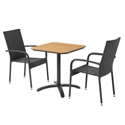 FARO/NAPOLI BORD + 2 STOLE CAFESÆT SORT|Outrium Outlet