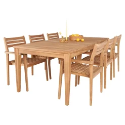 GILI MED 6 STOLE HAVEMØBELSÆT TEAK|Outrium Discount