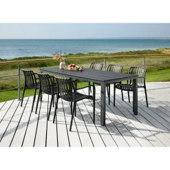 PISA/MURCIA BORD + 4 STOLE HAVESÆT SORT/SANDGRÅ|Outrium New