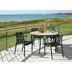 TAVIRA/MURCIA BORD + 4 STOLE HAVEMØBELSÆT NATUR/SORT|Outrium New