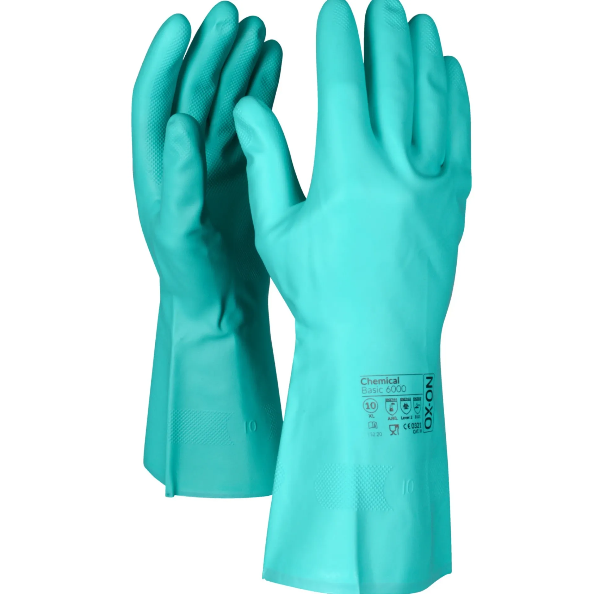 CHEMICAL BASIC 6000 HANDSKE CE 10 GRØN 12 PAR|OX-ON