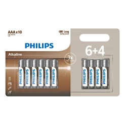 ALKALINE AAA BATTERI 10 STK/PAK|Philips Discount