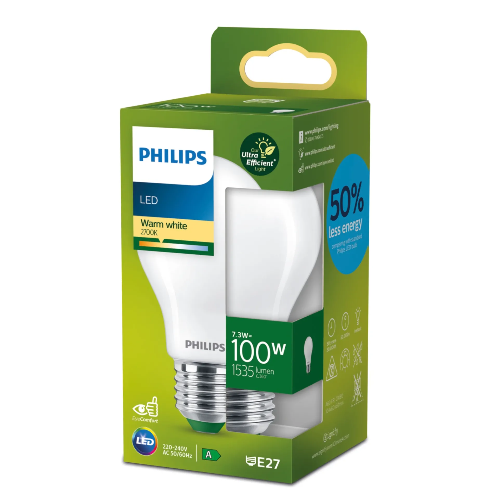 A60 UE LED PÆRE A60 E27 4W|Philips New