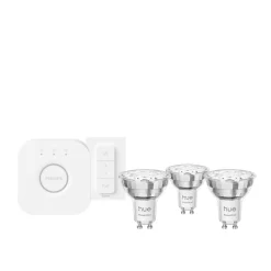 E WCA 3 X GU10, BRIDGE & DIM. SWITCH STARTSÆT|Philips Hot