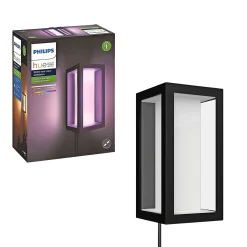 WCA IMPRESS COLOR UDENDØRS VÆGLAMPE 16W SORT|Philips Hue Outlet