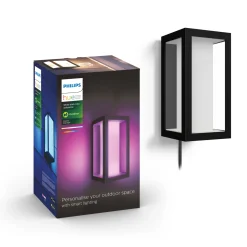 WCA IMPRESS UDENDØRS VÆGLAMPE 16W SORT|Philips Hue Discount