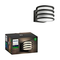 W LUCCA UDENDØRS VÆGLAMPE 9W ANTRACITGRÅ|Philips Hue New