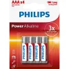POWER ALKALINE AAA BATTERI 4 STK/PK|Philips