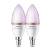 COLOR 2-PAK LED PÆRE E14 KERTE 5W|Philips Smart Best
