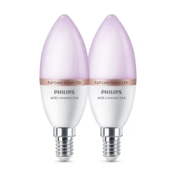 COLOR 2-PAK LED PÆRE E14 KERTE 5W|Philips Smart Best