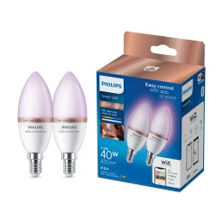 COLOR 2-PAK LED PÆRE E14 KERTE 5W|Philips Smart Best