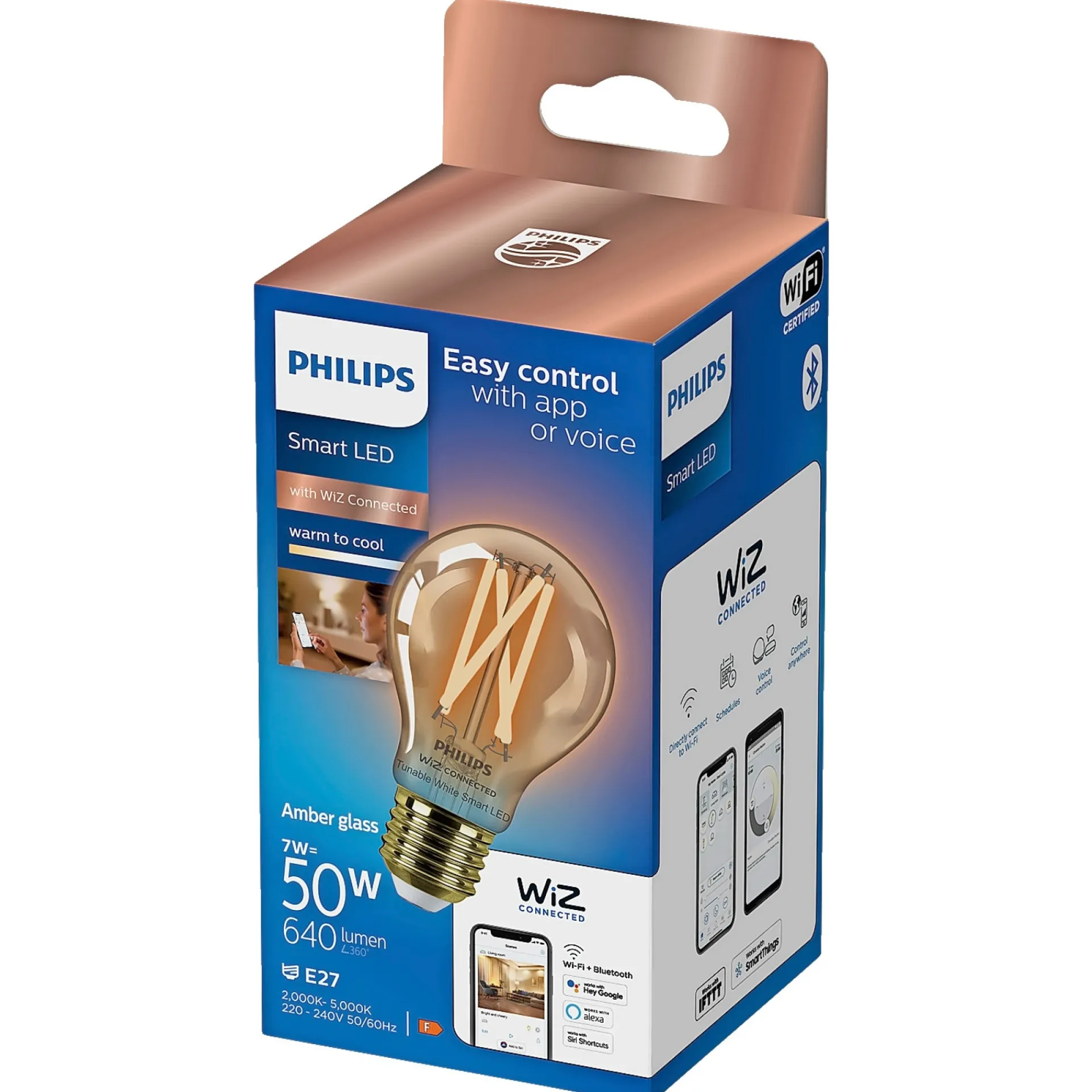 TUNABLE WHITE LED PÆRE E27 STANDARD 7W|Philips Smart New