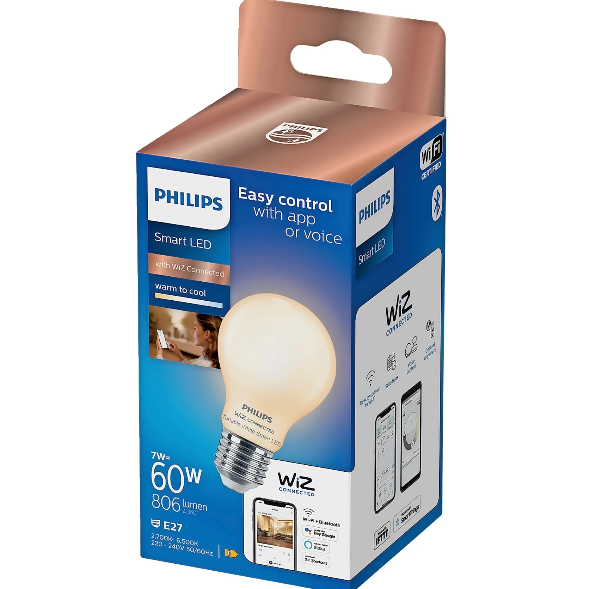 TUNABLE WHITE TUNABLE WHITE LED PÆRE E27 STANDARD 7W|Philips Smart New
