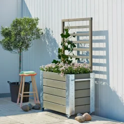 CUBIC BLOMSTERRUMDELER GRÅBRUN 155 X 87 X 50 CM|Plus Online
