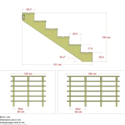 6 TRIN TERRASSETRAPPE 1200 X 1050 MM|Plus Clearance