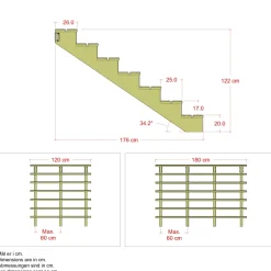 7 TRIN TERRASSETRAPPE 1800 X 1220 MM|Plus Sale