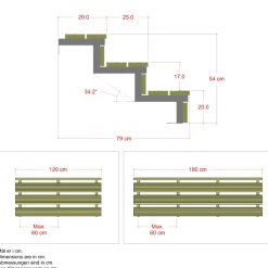 3 TRIN TERRASSETRAPPE 1800 X 540 MM|Plus Online