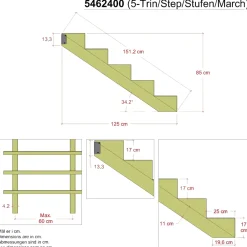 5 TRIN TRAPPEVANGE 42 X 850 MM|Plus Online