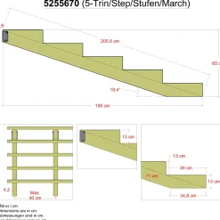 5 TRIN TRAPPEVANGE 42 X 650 MM|Plus Best