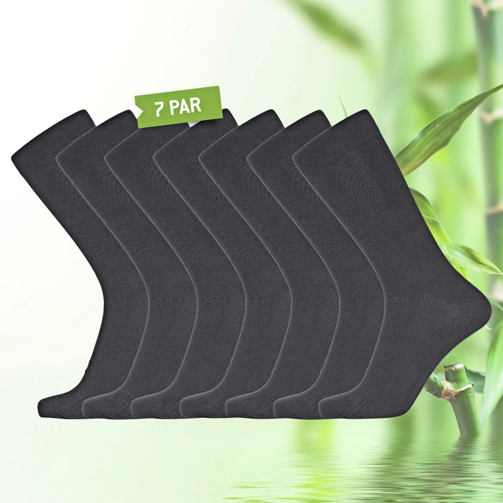BAMBUS 489-75-09 7-PAK STRØMPE SORT 40-43|ProActive Hot