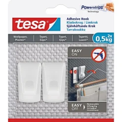 DET SMARTE OPHÆNGNINGSSYSTEM KROG 0,5 KG TAPET OG MALEDE OVERFLADER 2 STK|Tesa New